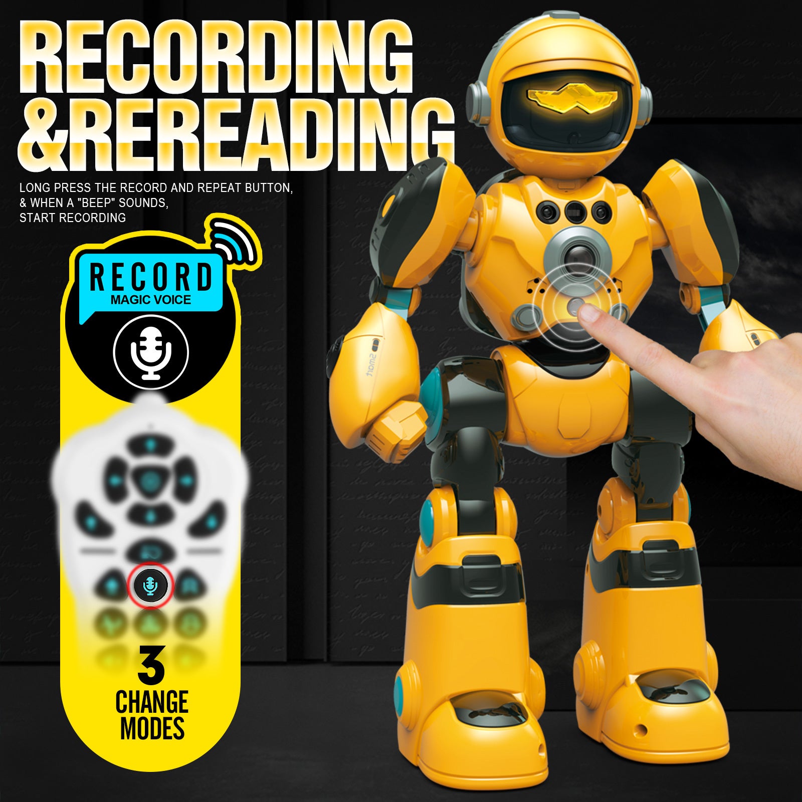 Voice Control Robot Remote Control Robo Toys Infrared RC Robots with Gesture Control LED and Voice Interactive Intelligent Warriors as Gift for Kids
