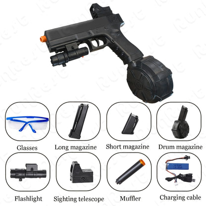 New Electric Fully Automatic Shooting Toy Gun, Outdoor Sports Interactive Game Toy, Rechargeable Portable Gun Toy, Long Battery Life - Suitable For Outdoor And Indoor Team Collaboration Game Toys. Halloween, Christmas, Birthday Party Gifts