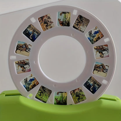 [Educational Viewing Toy] (1 Disc + 1 Machine) With Slides, Children's 3D Sideshow for Kids- an Educational Viewing Toy With Four Themes: Space, Ocean, Animals, and Dinosaurs. Suitable for Children Over 3 Years Old for and Enlightenment. An Interesting Le