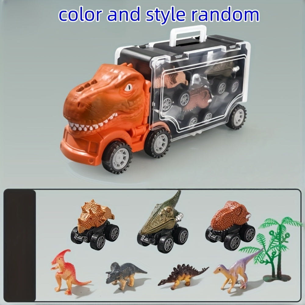 Car Toy Set, Dinosaur Truck Children's Toy Tyrannosaurus Rex Model, Dinosaur Car Combination, Boy Toy Car Gift, Birthday Small Random Dinosaur
