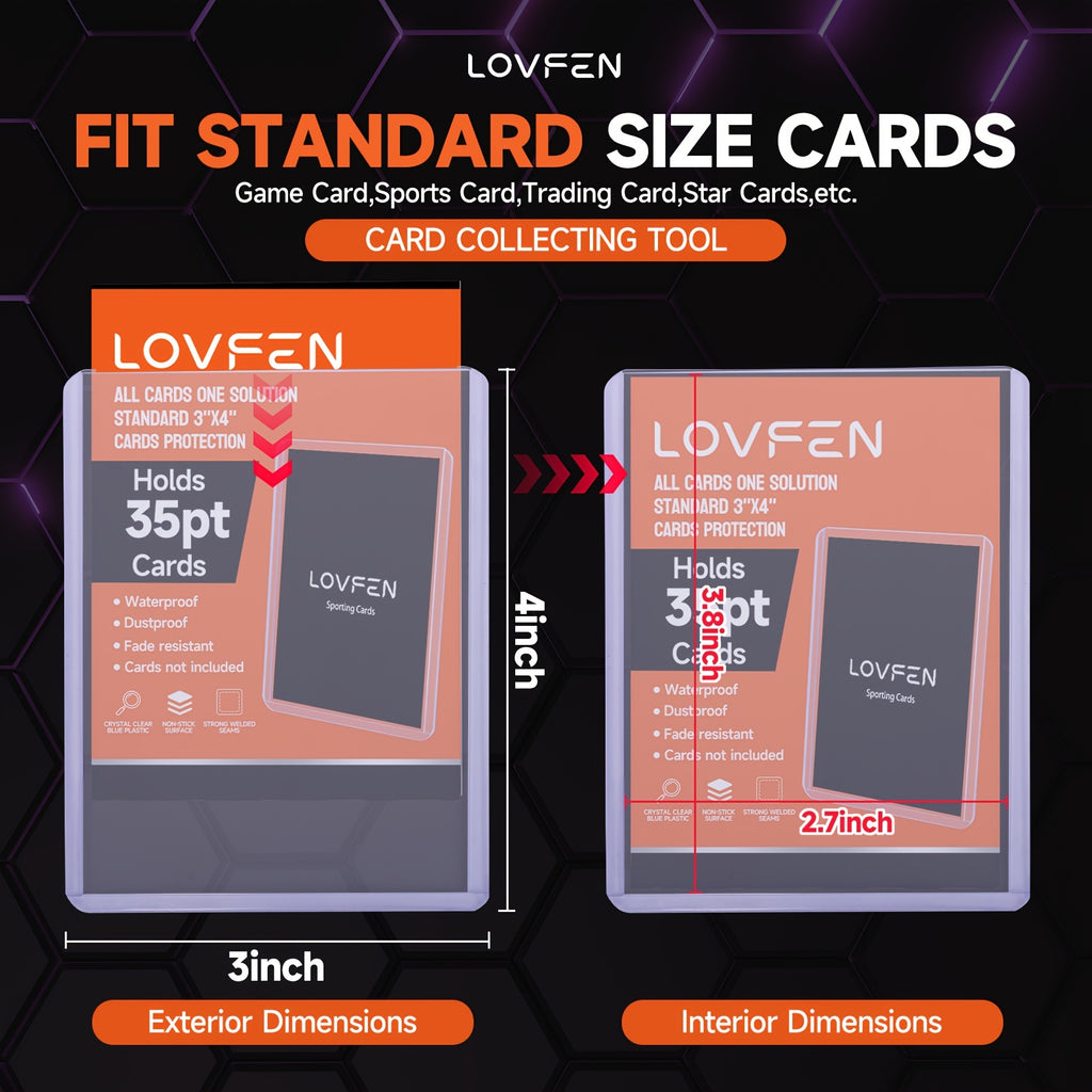 LOVFEN 4000CT Top Loads Card Sleeves For Cards, 3" X 4" Baseball Card Protectors, Trading Card Sleeves Hard Plastic Fit For Baseball, Football Cards (2000 Top Loads + 2000 Soft Sleeves) Easter Gift