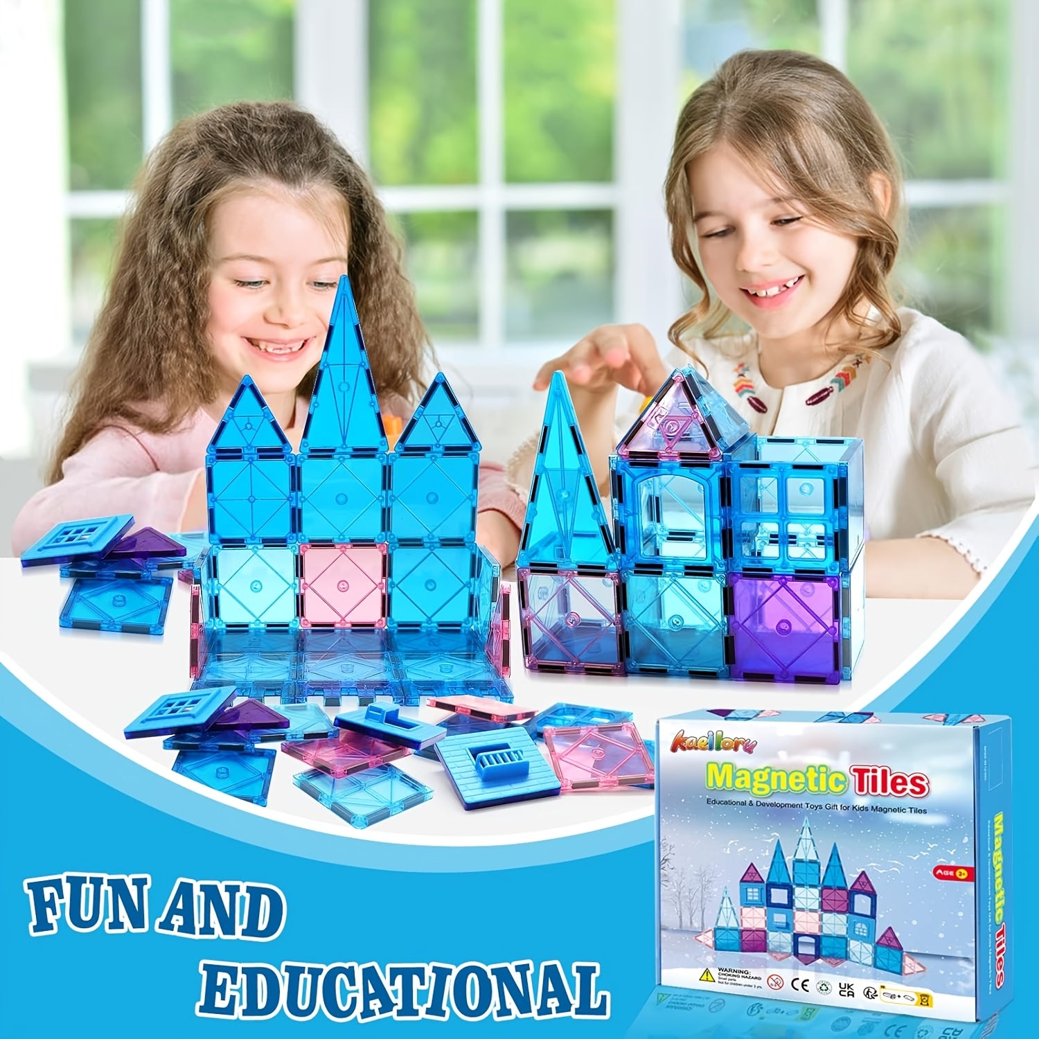 Magnetic Tile 3D Toy Suitable for Boys And Girls' Education, Magnetic Building Blocks for Girls' Toys, Princess Castle Birthday Gift