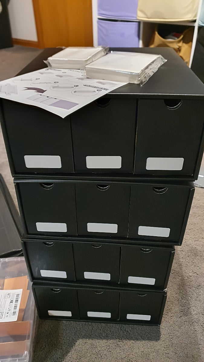 Trading Card Storage Box, Storage Box With 50 Dividers, Cardboard Card Boxes For Sports Card, Baseball, TCG, Playing Cards, 12 Drawer