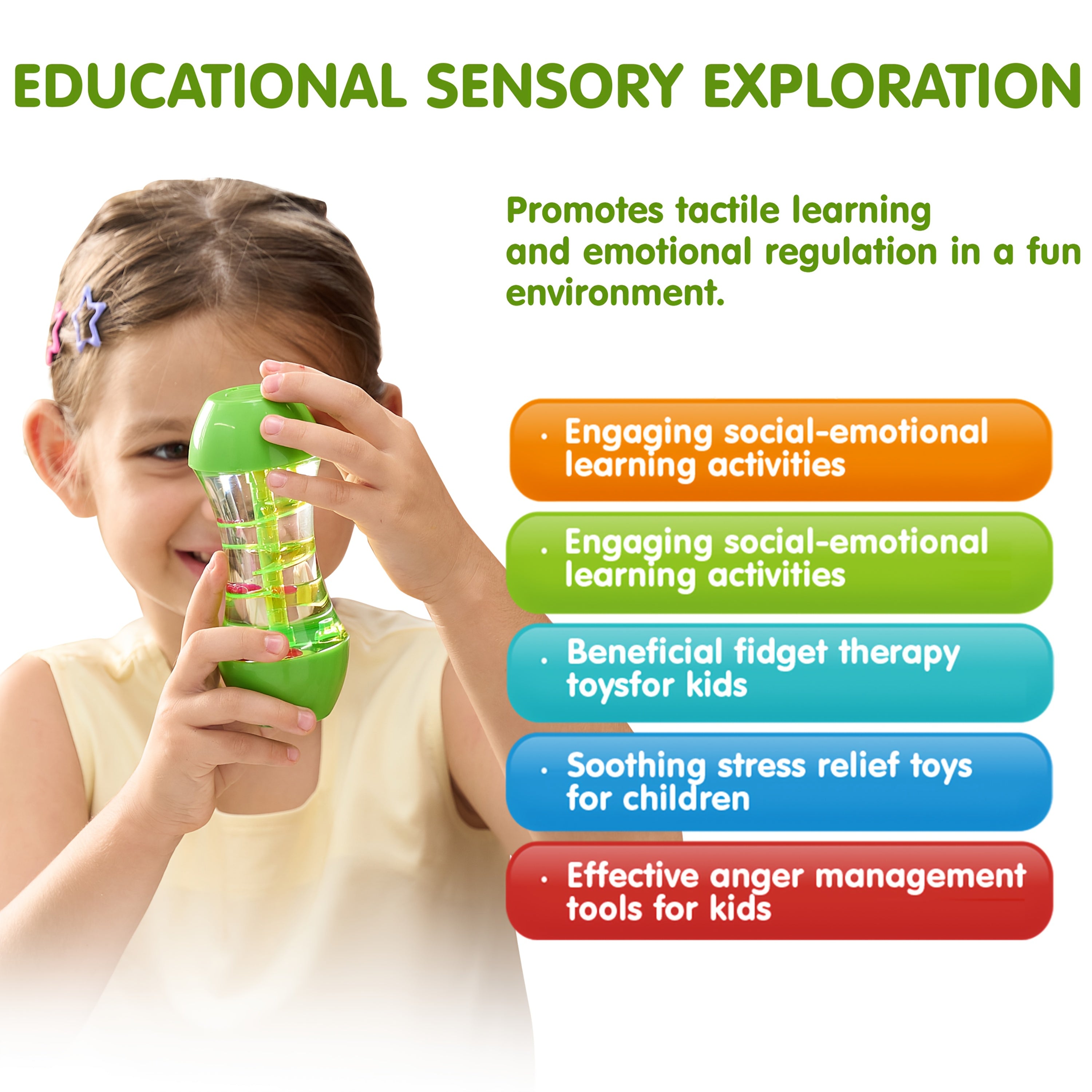 4-Pack 4 Unique Design Fidget Tube Toys for Kids, Relax Toy, Sensory Tubes, Speech Relax Materials, Calming Toys for Children with Autism, Calm Down Corner Supplies, Multi-item Fidget Toy Pack, Birthday Christmas Presents for Kids