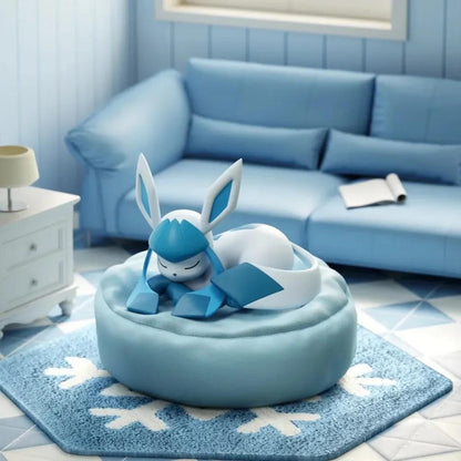 [CN] Pokemon Sleepy Pose Eevee Blind Box Eeveelutions Blind Box - Cute Kawaii Eeveelutions Sleep Pose Figures- Vaporeon Sylveon Espeon Umbreon Leafeon Glaceon - Desktop Ornament Mystery Toy - Simplified Chinese