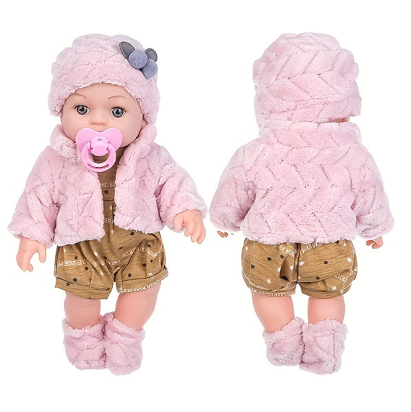 1 Realistic 12-inch/30-cm Reborn Doll • With Hat, Socks, And Toy Pacifier Set • Lifelike Toy • Perfect For Party Games And Valentine's Day • Ideal Gift For Kids On Christmas And Halloween • Free Accessories