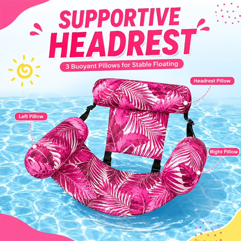 Inflatable Pool Float for Adults - Heavy-duty Inflatable Lounger and Pool Float in Pink and Blue, Suitable for Pools, Lakes, Beaches, Backyard Parties, and Other Venues, for Ultimate Water Fun