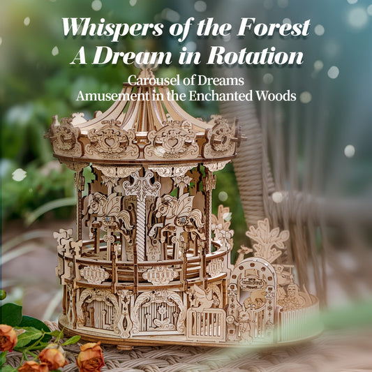 Intricate 3D Wooden Puzzles Featuring a Musical Carousel, Perfect As Display Gifts for Teenagers, Men, Women, And Families During The Christmas Season