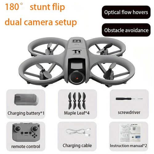 [Dual Cameras Drone] Drone, Equipped with Dual Cameras for Better Control with Optical Flow, 180° Camera Rotation, Long Battery Life with Two Batteries, Optical Positioning, 360° Roll, Gyroscope, One-Button Calibration, One-Button Takeoff, One-Button Land