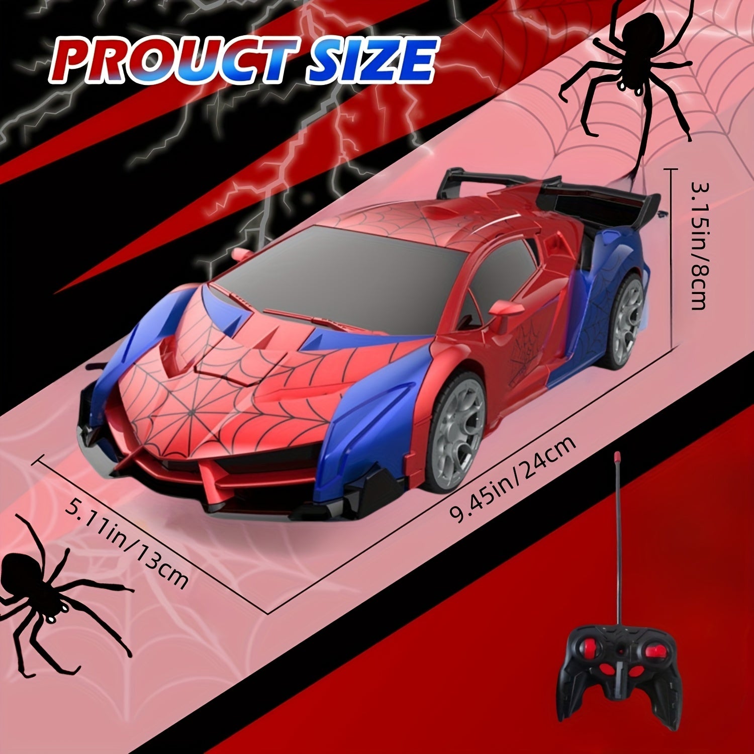 Remote Control Car, One-Button Transform Robot Spider Transformer Toy Car with Cool LED Headlights, 2.4Ghz 1:18 Scale, 360 Degree Rotation Drift, Christmas Birthday Gift for Boys And Girls