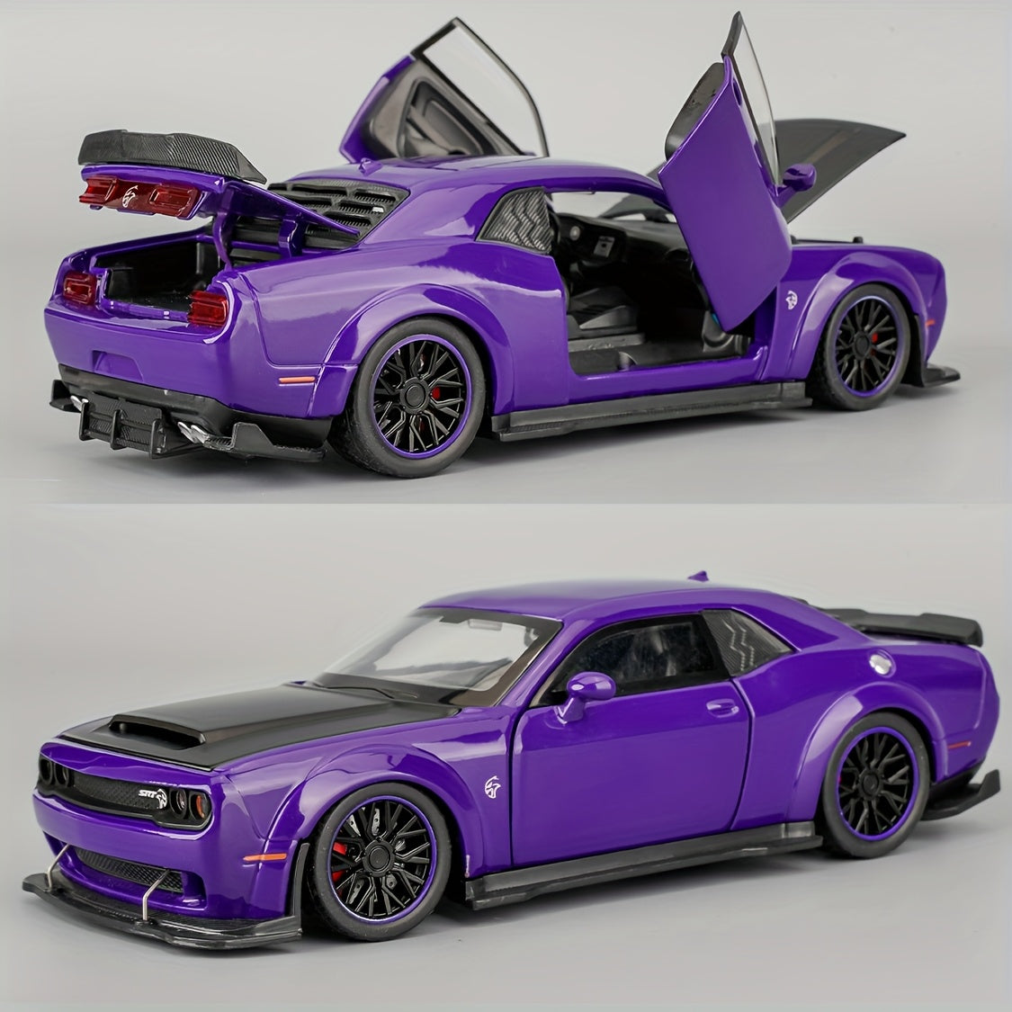 1:32 Scale Dodge Hellcat Alloy Die-Cast Car Model - Openable Doors, with Display Base, Collectible Mini Vehicle, Exquisite Ornament And Gift for Friends, Birthday, Christmas, New Year