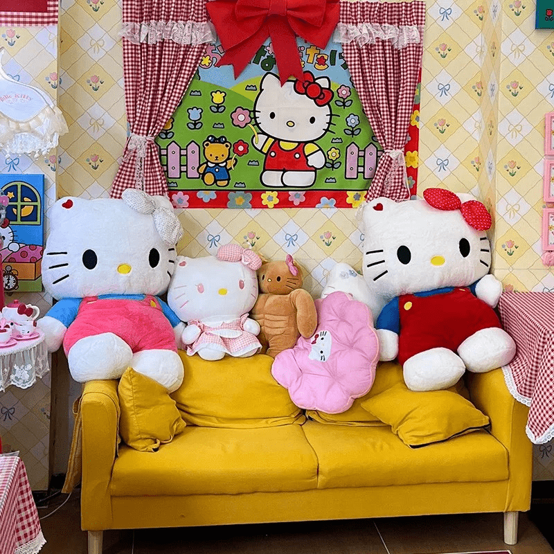 Sanrio Hello Kitty Large 40cm/ 15.75inch Plush Doll, Kitty Cat Stuffed Toy, Creative Pillow, Cute Anime Doll, Toy, the Best Choice for Holiday Gifts