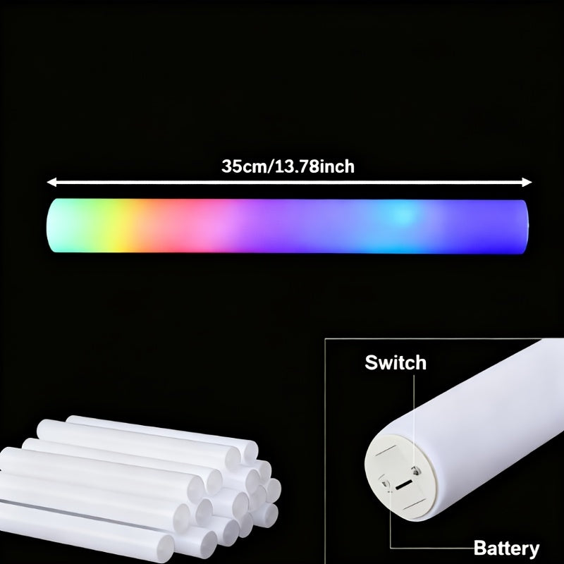 27/30 LED Foam Glow Sticks, Multi-color Flashing, Party Light-up Supplies, Suitable for Weddings, Birthdays, Graduation Seasons, Christmas And Other Parties Or Game Activities, Camping Party Outdoor Lighting Glow Sticks