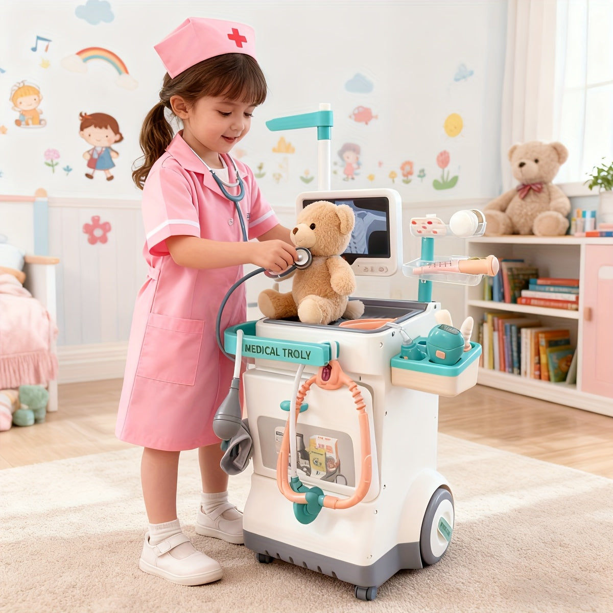 Luxury Doctor Set - 24pcs/25pcs/26pcs Pretend Medical Station Toy Set with Stethoscope And Medical Equipment - Suitable for 3+ Children As Play Toys, Boys And Girls' Gifts