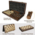 Magnetic Wooden Chess Set for Adults Kids 15 Inches Chess Borad with Handmade Pieces, Folding Portable Travel Unique Chess Game for Tournament Professional Beginner, Birthday And Christmas Gifts