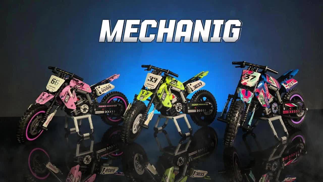 Motorcycle Building Block Set - 476pcs Collectible Motorcycle Display Model, Motorbike Toy Collection Brick Kit
