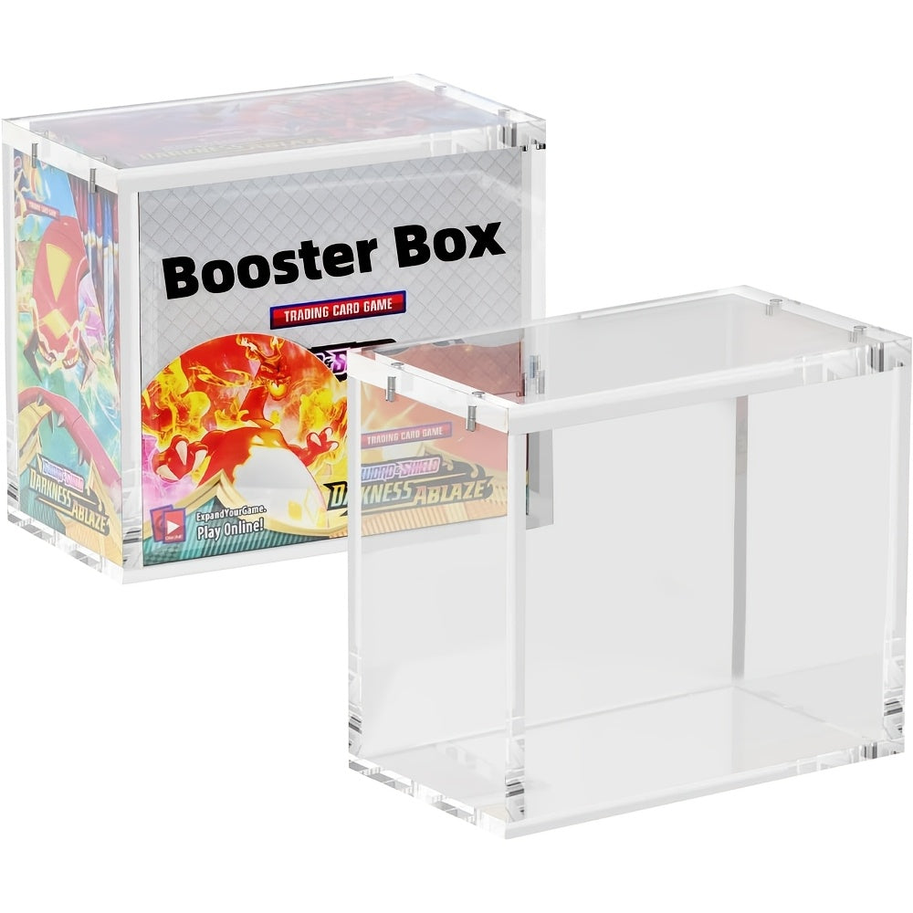 Booster Box (Not ETB !) Case Acrylic Display Case Compatible With PKMN Booster Box Case 6mm+6mm+3mm Thick Stackable Booster Box Acrylic Case With Magnets Lid Clear Boxes For Display