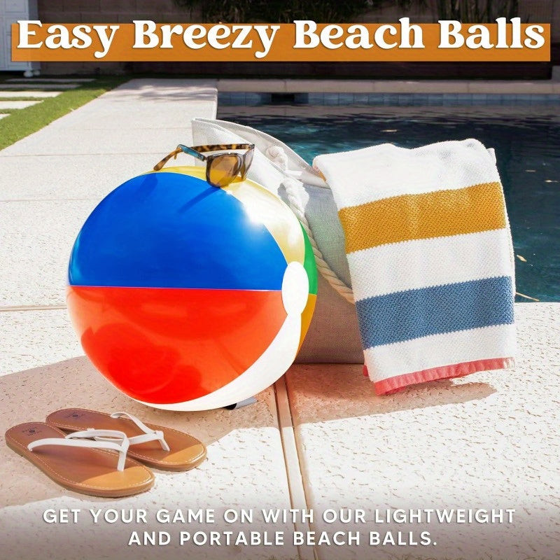 SYNCFUN 4-Pack 20" Beach Balls - Large Rainbow Beach Ball Inflatable Pool Toys For Party Supplies Decorations, Adults Kids Birthday Luau Summer Beach Water Games Beachball Multi-Item Party Favor Packs