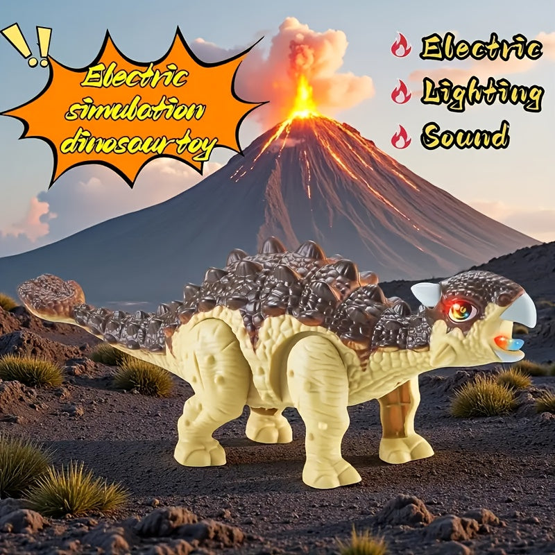 Automatic Walking Ankylosaurus Dinosaur Robot with Glowing Lights And Roaring - Interactive Mobile Dinosaurs, Birthday/christmas Gift for Boys And Girls Aged 3-12, Ankylosaurus Dinosaur Companion Toys