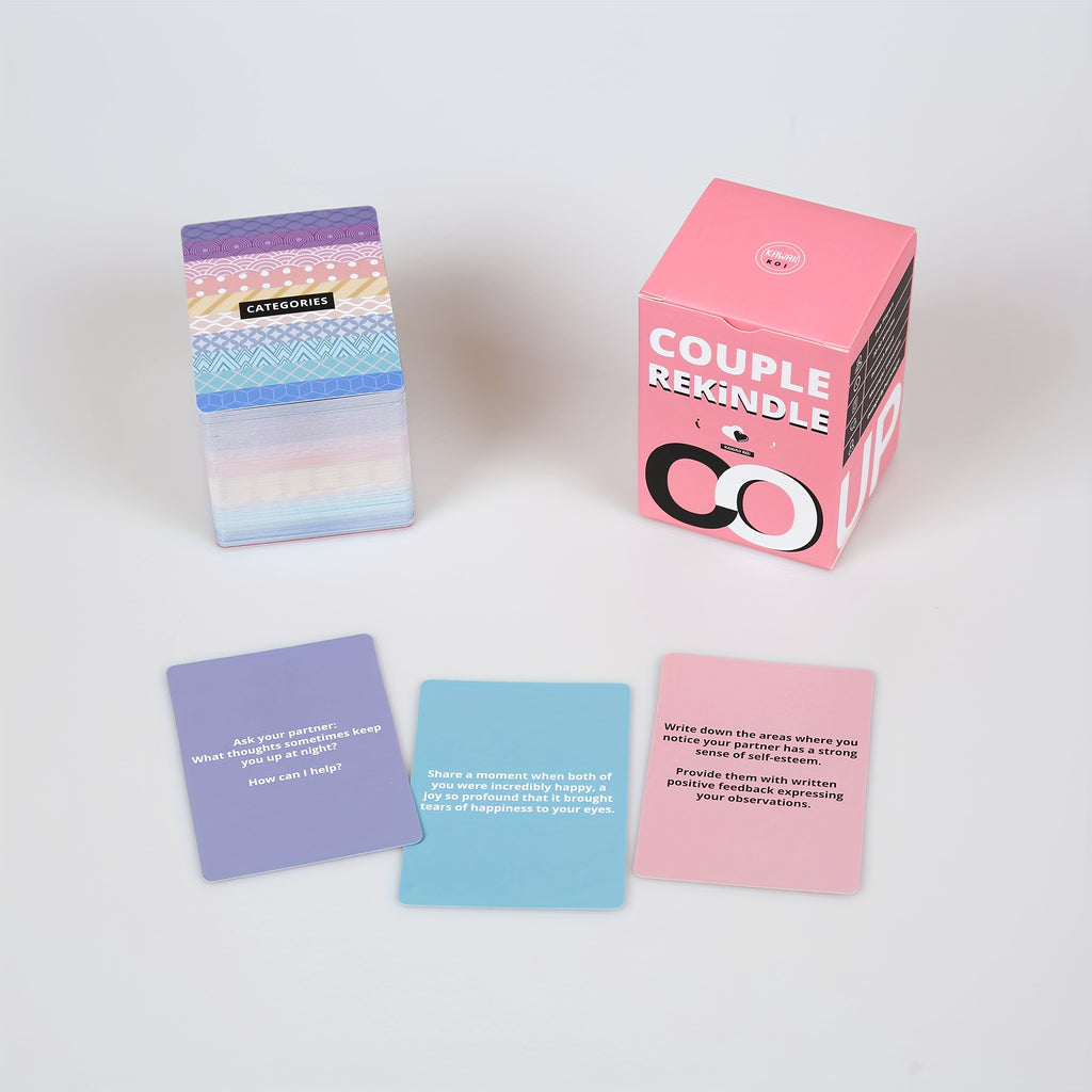 Couples Game for Date Night Reconnect - 165 Couple Conversation Starter Cards - Rekindle And Strengthen Bond with Your Partner - Fun, Engaging, And Thought - Provoking Tabletop Game, Valentine's Day & Wedding Gift for Couples