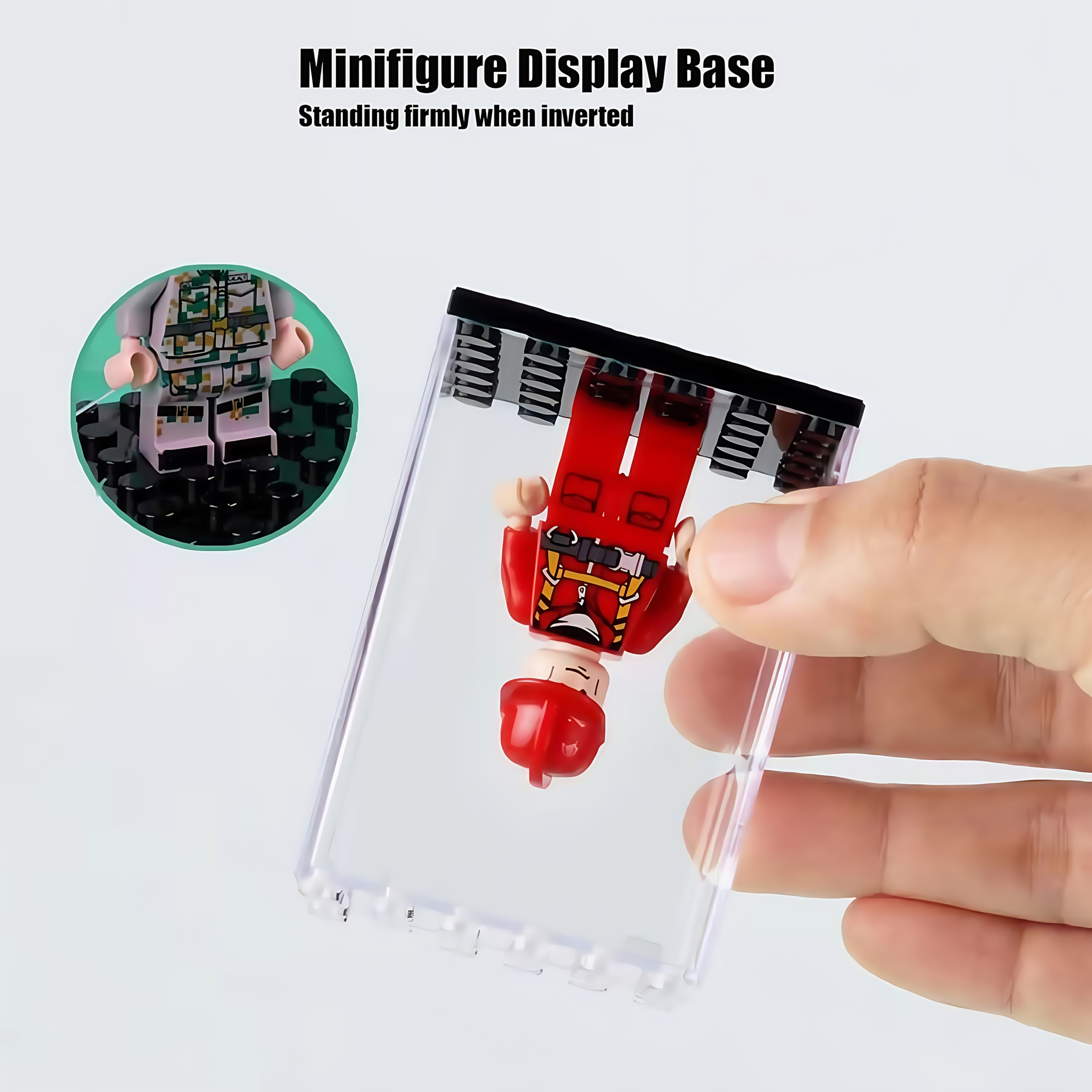 20pcs Minifigure Display Case Set - Clear Acrylic Stackable Storage Boxes for Action Figures, Collectibles & Building Blocks (2.7×1.9×1.9 Inch) - Small Toy Organizer with Dustproof Design