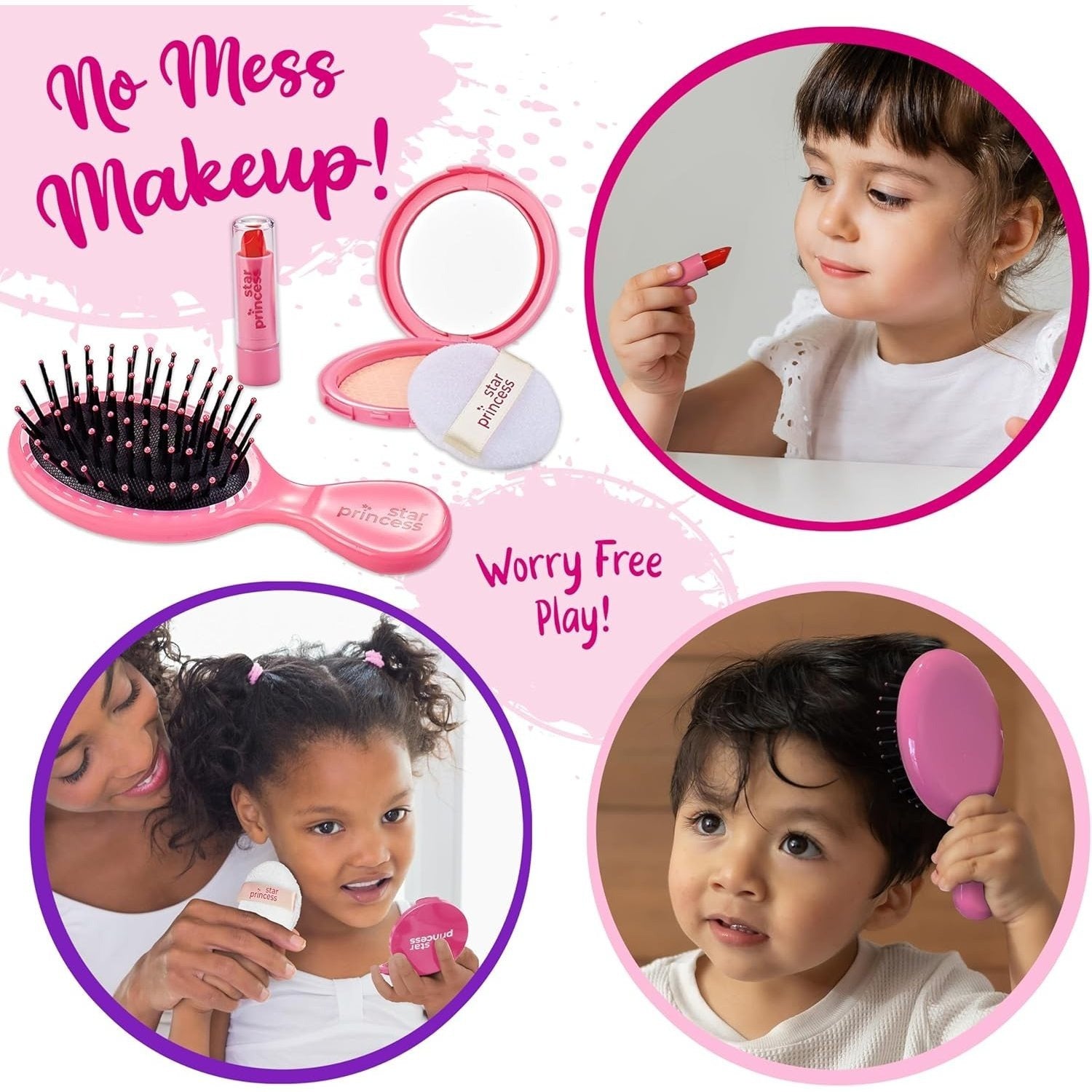Play Purse for Little Girls with Accessories, Purse Toys for Girls with Pretend Play Makeup, Keys, Fake Smartphone, Dress Up Toy Purse for Kids - Excellent Birthday Gift for Little Girls
