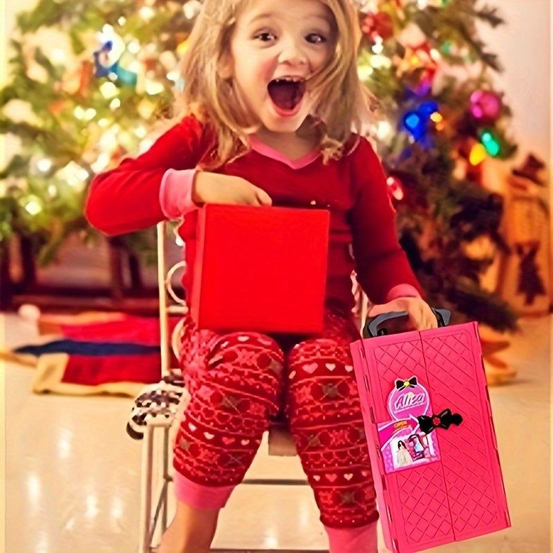 [Christmas Gift] 105pcs Doll Clothes (No Doll) And Additions Doll Closet Playset Wardrobe Toys for 11.5 Inch Girl Doll Including Wardrobe, Shoe Rack, Dress, Shoe Hangers, Christmas Gift for Kids Aged 3-12