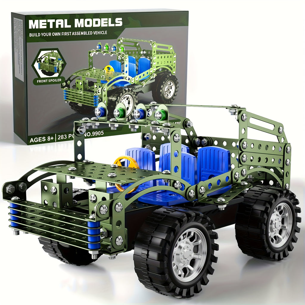 Building Kit Model Car Set - 283/ 287pcs STEM Project Toys for Kids, Assembly Building Vehicle for Boys Gift