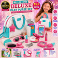 Girls Pretend Play Purse Set with Toy Phone, Makeup, Wallet, Keys and Credit Cards – Role Play Accessories for Girls Ages 3 to 8
