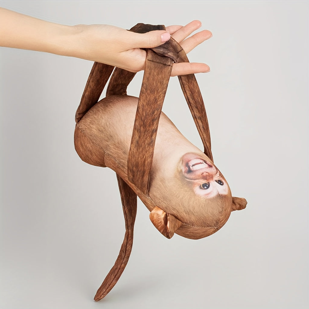 Mischief Monkey Plush With Magnet Inside - 9.8-Inch Hanging Prankster For Fridge Fun & Surprise Animal Decor, Office Game Gag Meme Gift Or Playful Accessory For Monkey Business Enthusiasts!