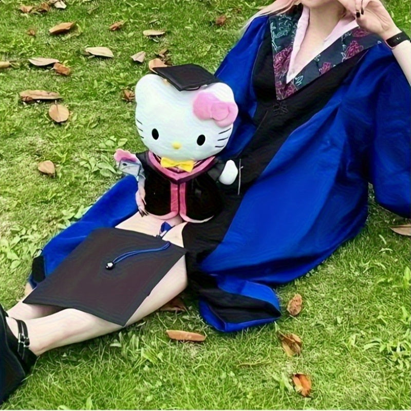 Officially Authorized Hello Kitty Graduation Cap Cartoon Doctoral Cap And Bachelor'S Gown, Suitable for Graduation Photo Parties, Birthday Student Prizes, Graduation Gifts, Decorative Bouquets