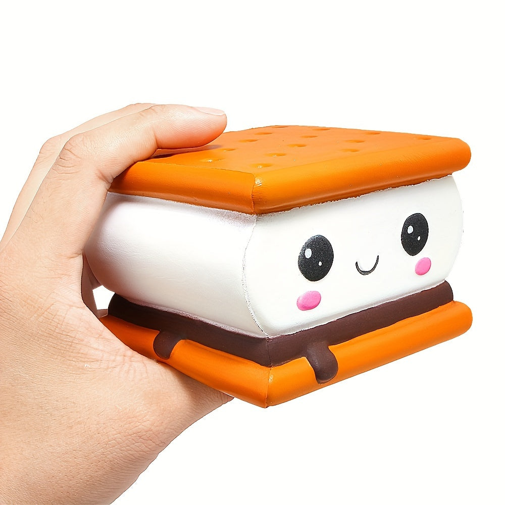 [Fun Squishy Toy] Adorable Chocolate Cookie Sensory Fidget Squishy Toy, Soft Slow Rebound PU, Non-Toxic, Safe For Youngsters Fun Colorful Design With Smiling Face And Chocolate Chip Accents
