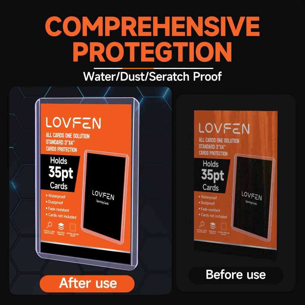 200CT LOVFEN Hard Plastic Top-Load Card Sleeves Suitable for Cards - Heavy-Duty Baseball & Football Trading Card Protectors, 3"x4" (100 Top Loads + 100 Soft Sleeves) - Ideal for Card Collectors, Gift for Hobbyists