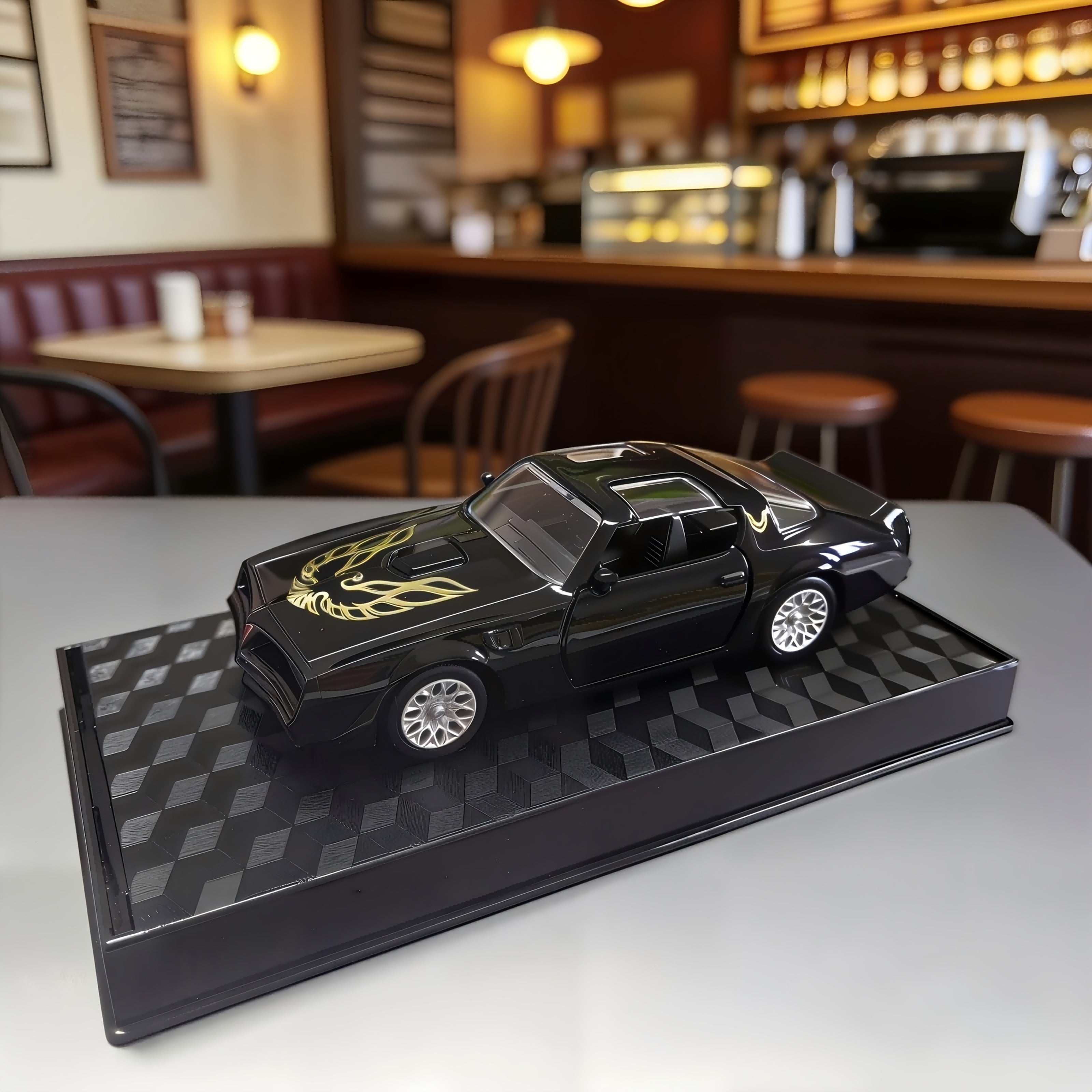RMZ 1:36 Pontiac Firebird Zinc Alloy Toy Car Model, Openable Doors Pull-Back Vehicle Highly Detailed Static Display Ornament, Collectible Miniature For Home Decor, Ideal Gift For Muscle Car Enthusiasts & Kids Ages 3+ Boys Girls