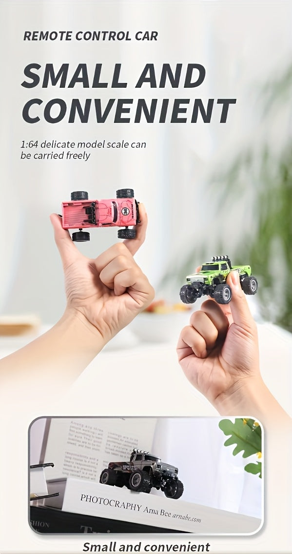 [High-Speed Mini RC Car] 1/64 Mini Alloy Off-road Climbing RC Car | 2.4GHz High Speed Die-cast Monster Truck with Shock Absorber - Toy Gifts for Adults and Children
