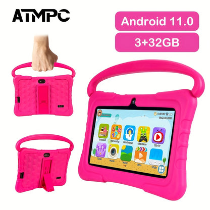 ATMPC Kids Tablet PC with Iwawa, Android 11, 7 Inch Tablet 3GB RAM+32GB ROM 2.4G WIFI, BT 4.2, Parental Controls, Learning Tablet, Kids Toys