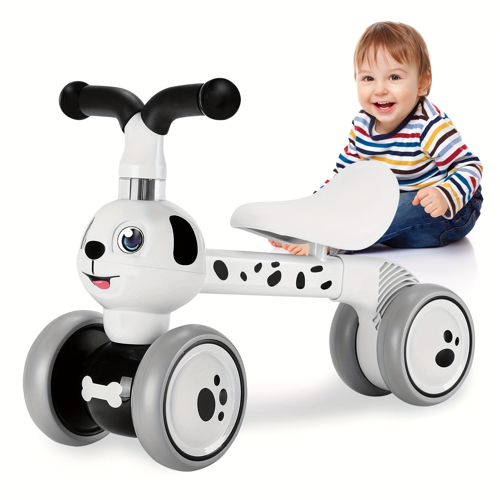 Baby Balance Bike with 4 Wheels, for Ages 10+ Months Toys Gifts, Boy/Girl Balance Bike, Toddler Best First Birthday Gifts