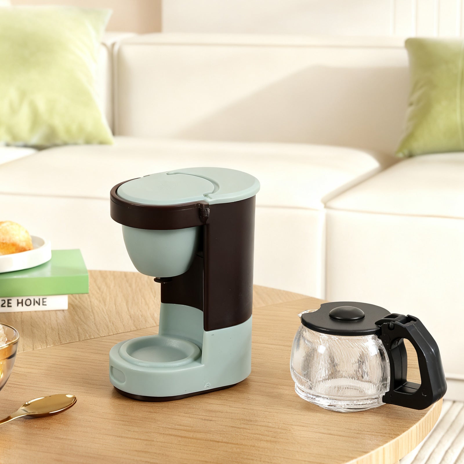 3pcs Funny Mini Kitchen Scene Decor, 1:12 Scale Rice Cooker, Juicer & Coffee Maker Model, Decorative Doll House Playset, Creative Kitchen Appliance Set, Gift