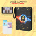 400 Cards Binder - Durable Faux Leather with Lightning Bolt Design | 400 Double-Sided Pockets, High-Quality Stitched Edges, Suitable for MTG, TCG, Sports Cards - Collectible Card Album for Adults and Teens (8+)