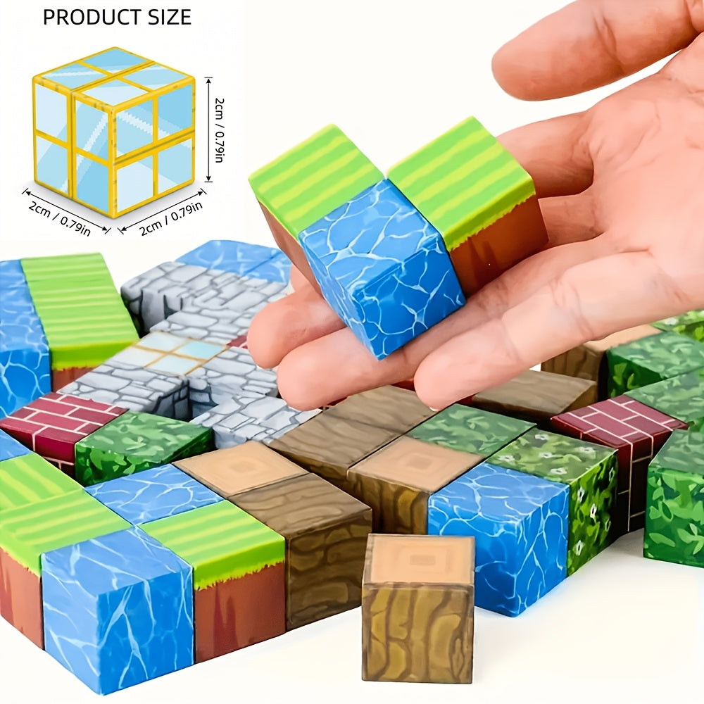 JXJ Magnetic Blocks-50/100/200/300pcs Random Pattern Magnetic Blocks-Build Magnet, Magnetic Toys for Boys & Girls, Cubes Construction Toys, Perfect Gift for Halloween, Thanksgiving, And Christmas, Easter, Birthday Gifts