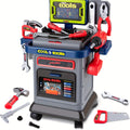 THCBME Kids All-in-One Tool Kit with 41+ Accessories, Folding Workbench & Electric Drill Toy - STEM Engineering Playset with Storage, Interactive Construction Playbench with Tool Storage, Realistic Role-Play Set for Boys & Girls Ages 3-5, - Drill with Gua