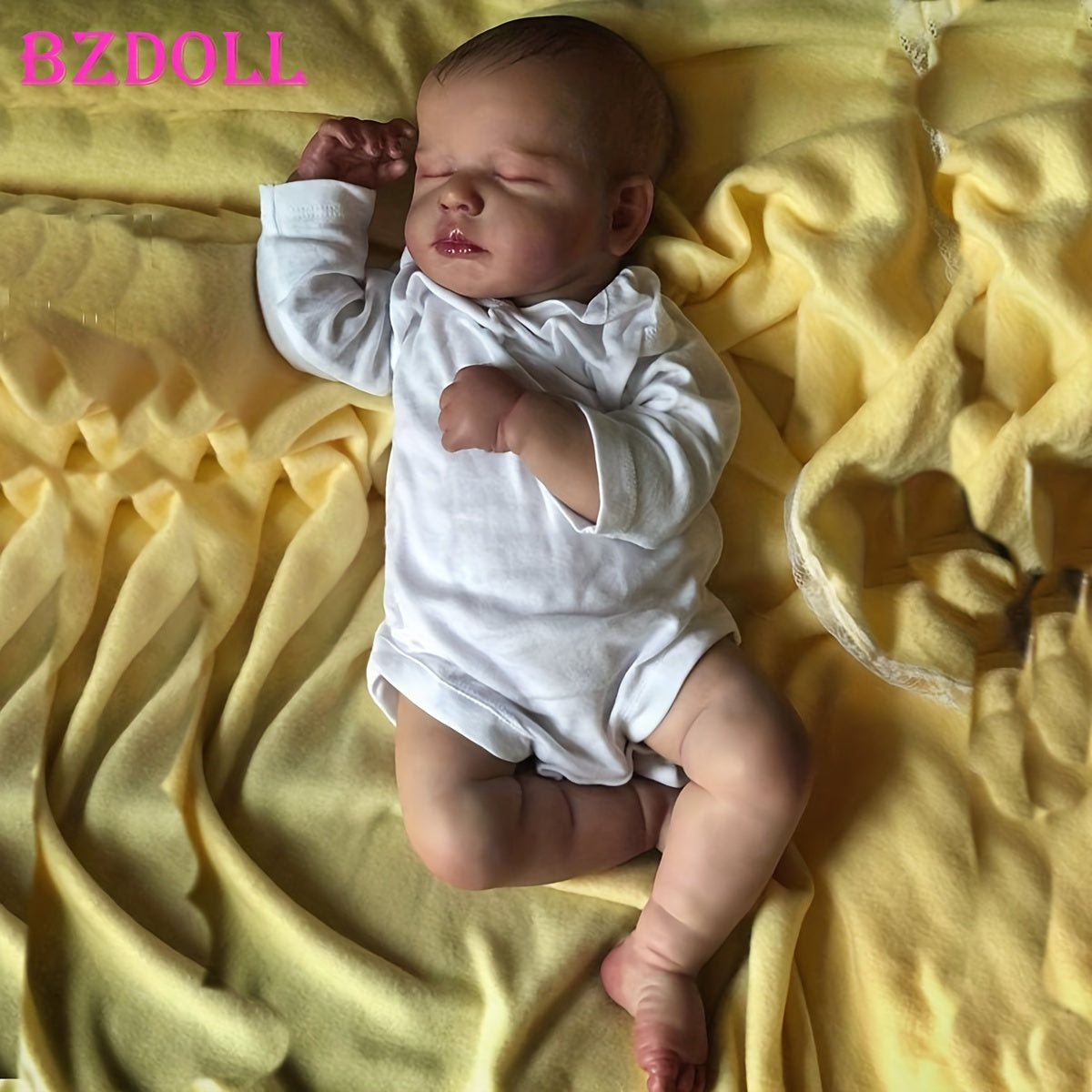 BZDOLL Reborn Baby Doll, Realistic Handmade Newborn Boy Girl, 3D-Painted Light Beige with Veins, Soft Head & Cloth Body, Lifelike Sleeping Doll, Birth Certificate & Outfit Included, 50cm/20", Ideal Gift for Collectors & Parents Present