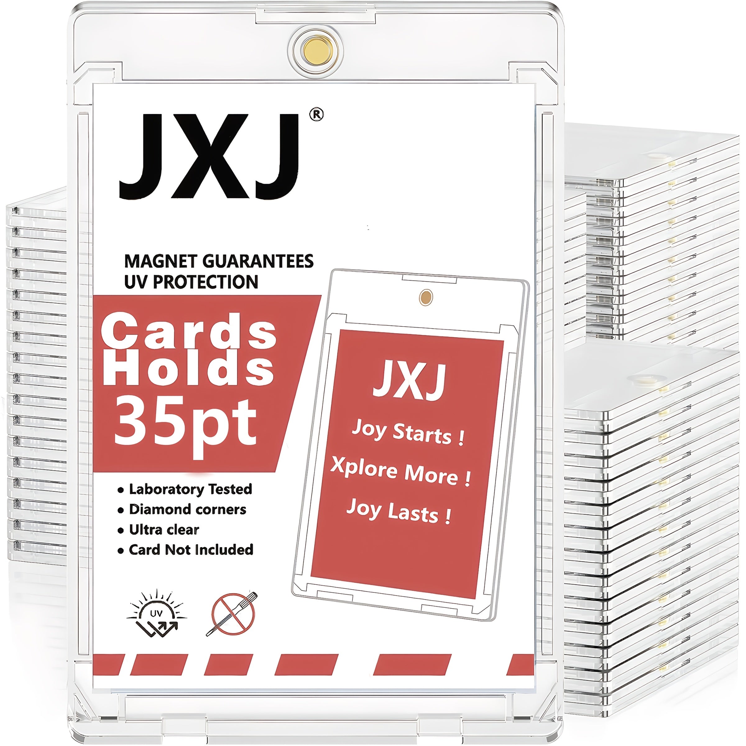 [400/200/100/50/25 Packs Magnetic Card Holders] - Protective Sleeves with Hard Plastic Construction, 35Pt Thick Card Case Protector for Baseball And Trading Cards, Perfect Christmas And Halloween Gifts
