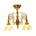 Miniature LED Ceiling Lamp for Dollhouse, Tiny Working Chandelier for Scale Models, Doll House DIY Decoration, Sand Table  Lights, Miniature Luminous Ceiling Lamp