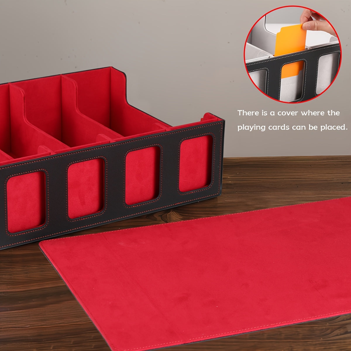 Card Cartridge Display Window, Equipped With 24 Color Cards; Four Card Sleeves; Four Grid Boards, Transaction Card Storage Box, Capable Of Holding Over 1200 Single Set Cards, Strong Magnetic Card Box, Suitable For Gaming Transaction Cards
