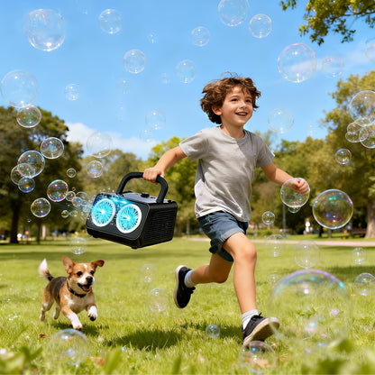 [Double Fan Bubble Machine] 1/ 2 Sets - Party Essential, Atmosphere Bubble Machine, Indoor and Outdoor Children's Toys, Wedding, Birthday, Halloween and Christmas Gifts (excluding Batteries and Foam Liquid), Activities and Entertainment