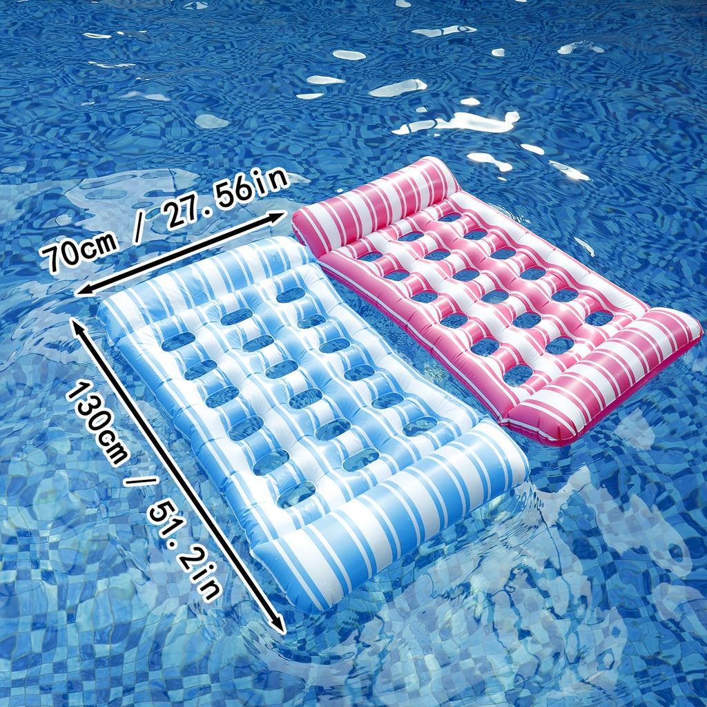 1/2/4-pack Inflatable Pool Lounger For Adults - Sun Tanning Float With Headrest, Floating Mat For Swimming Pool, Beach And Lake Use - Comfortable Water Recreation