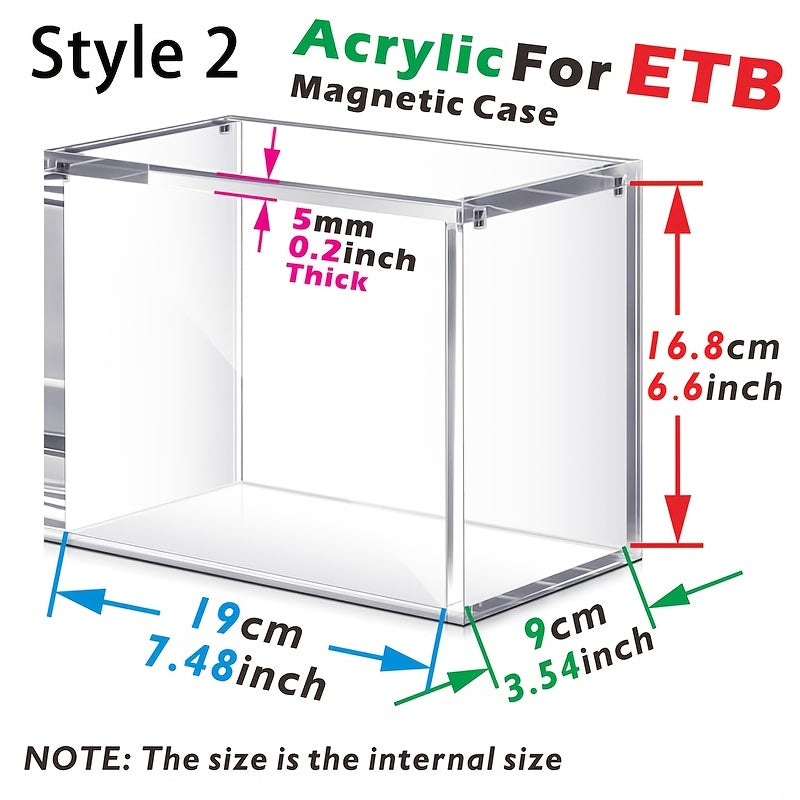 5mm Stackable Acrylic Display Case, ETB/Booster Protective Case, High-quality Protective Sleeve, Transparent Magnetic Closure Storage Box, Suitable for Toy Display, Card Storage, Collectible Cards, Collectibles, And Sports Memorabilia Design.