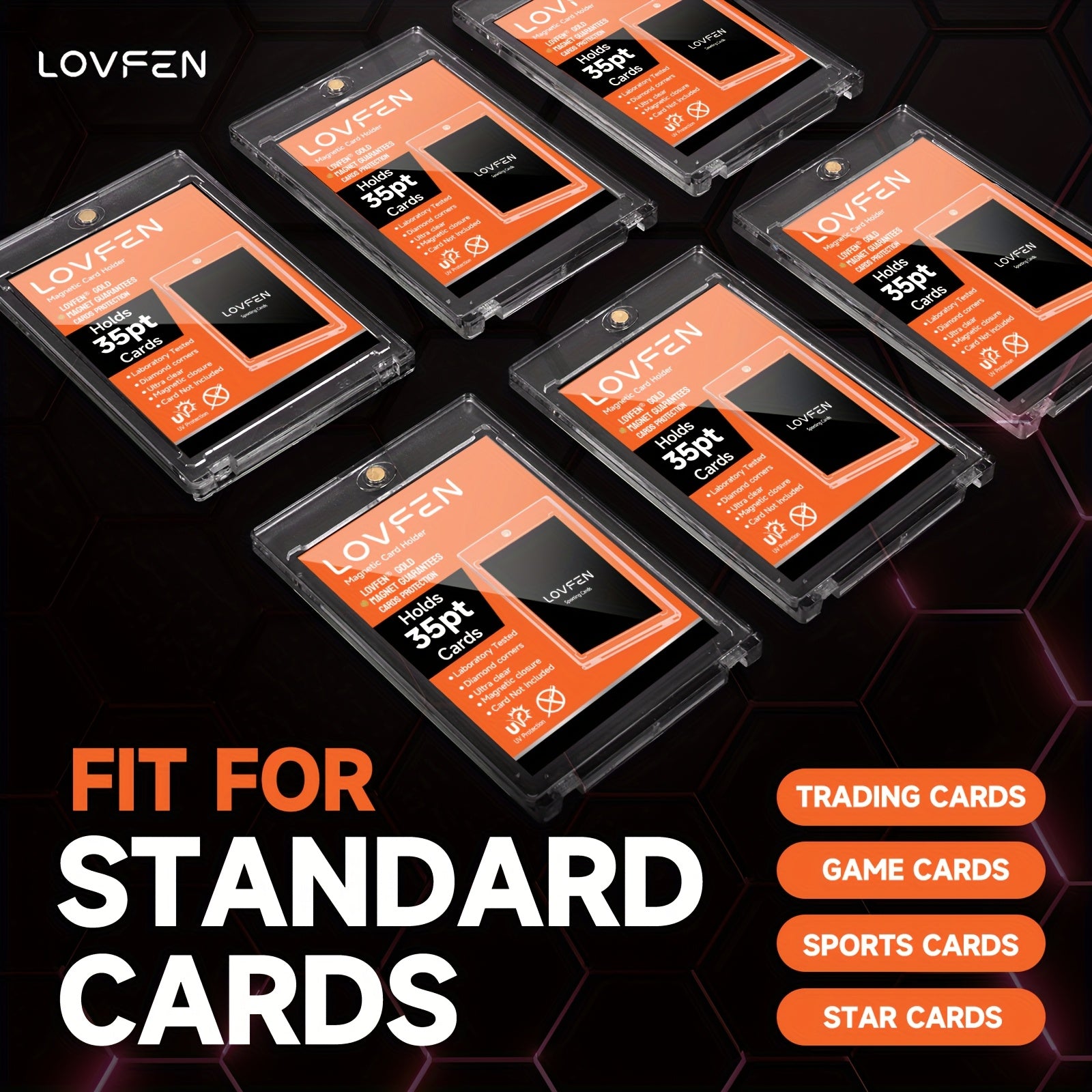 LOVFEN 400Ct Magnetic Card Holder 35Pt Magnetic Card Holders for Trading Cards, Display Cases, Protectors, And Hard Plastic Covers for Sports Game Cards, Perfect for Easter Gifts