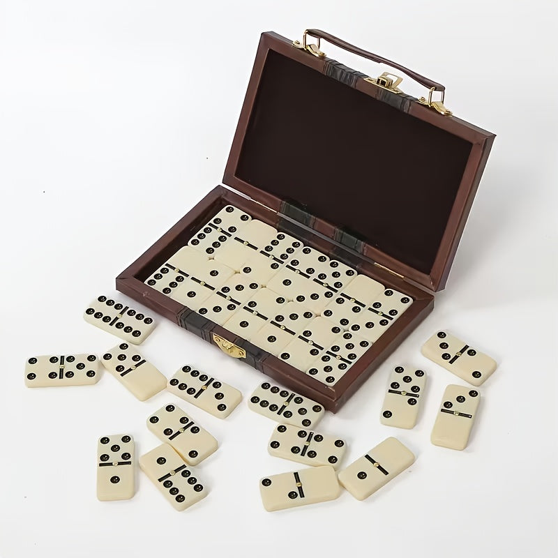 1/2pcs Classic Black Domino Set with 28 Classic Black Dominos, with Case Perfect Holiday Present for Family & Friends, Portable Design for Family And Party Games | Elegant Packaging with Premium Graphics, Ideal for Thanksgiving, Halloween, Christmas